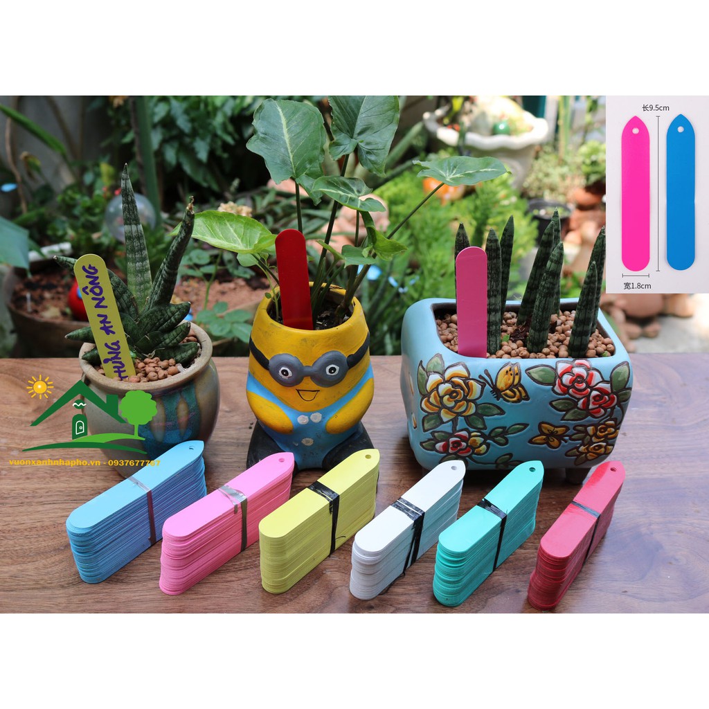 100 thẻ bầu treo và cắm được dùng đánh dấu tên giống cây trồng 1.8*9.5cm