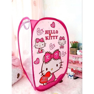 Sọt đựng đồ vải Hello Kitty nơ 58x35cm