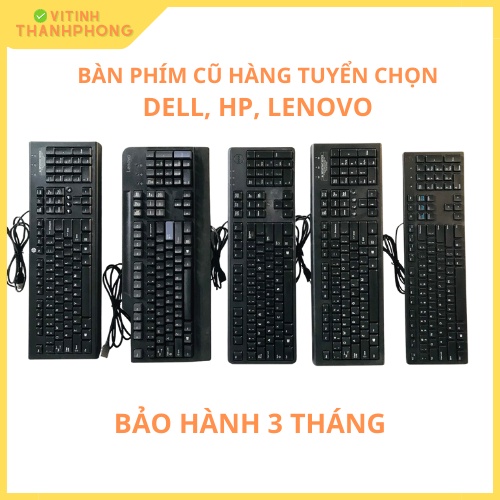 Bàn phím máy tính bàn cũ các loại HP, Dell, Lenovo - cổng USB cho PC, Laptop - Bảo Hành 3 Tháng