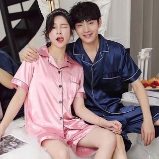 Đồ ngủ mặc nhà thu đông chất Bộ Đồ Ngủ Pijama Vải Lụa Thời Trang Cho Cặp Đôi nam và nữ cao cấp