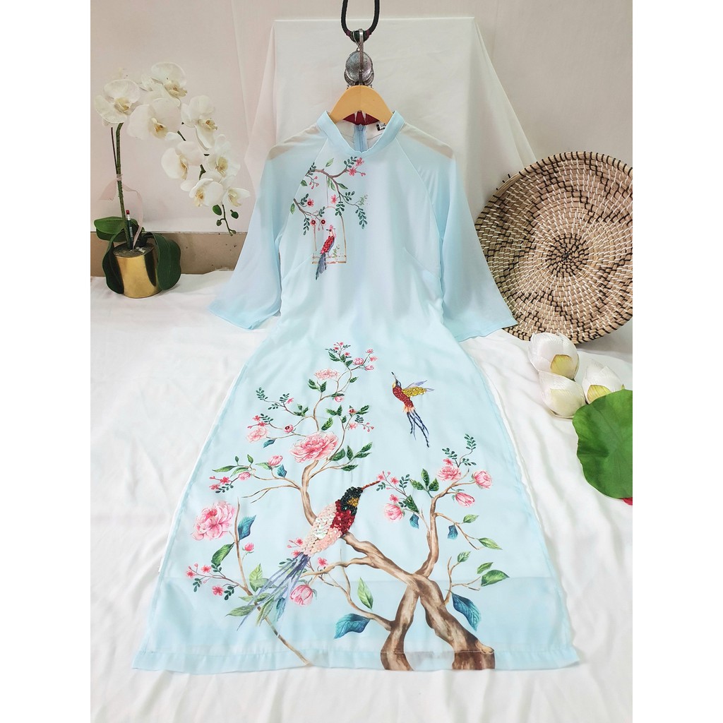 Áo dài nữ 🎀FREESHIP🎀 Áo dài cách tân đính hạt tay phối voan ao dai dinh da | BigBuy360 - bigbuy360.vn