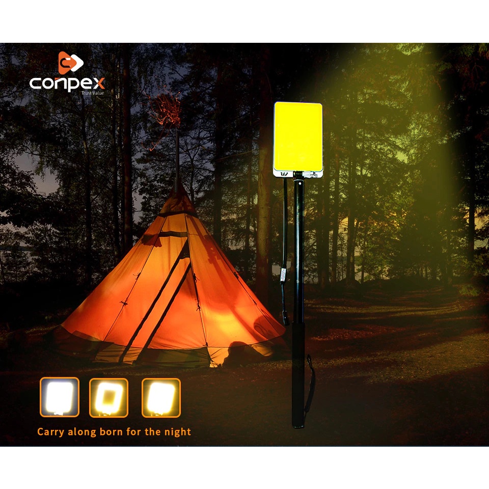 ĐÈN CONPEX SIÊU SÁNG , ĐÈN LED CẦN CÂU CAMPING 12V CÓ TÚI ĐỰNG