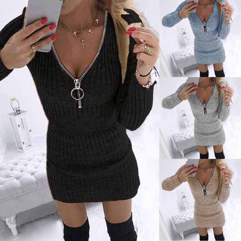Đầm Body Tay Dài Chất Polyester Thiết Kế Ôm Sát Tôn Dáng