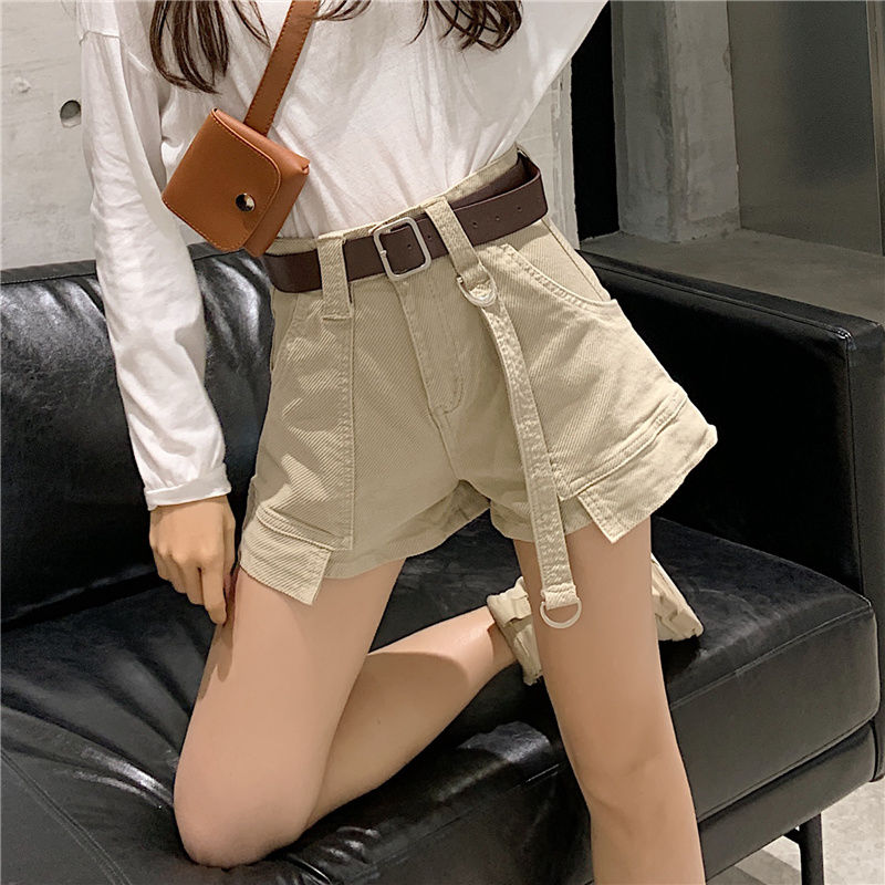 Quần Short Denim Lưng Cao Kiểu Retro Hàn Quốc Cá Tính Cho Nữ