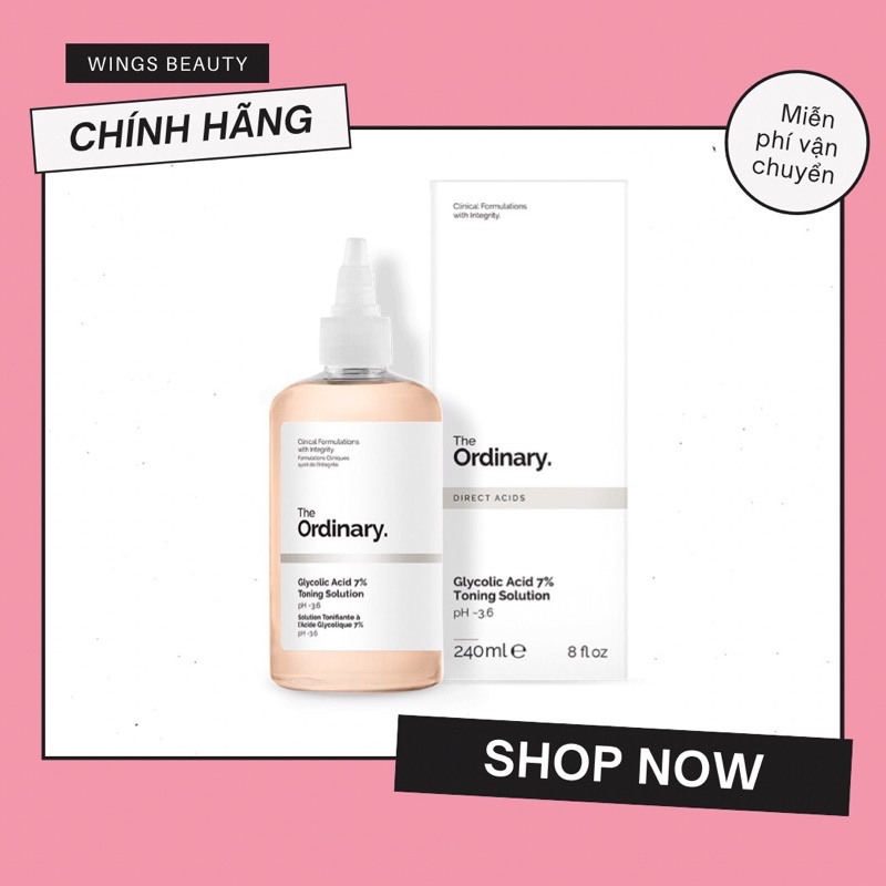 MUA 1 TẶNG 1 - Nước hoa hồng THE ORDINARY Glycolic Acid 7% Toning Solution 240ml