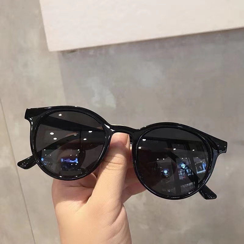 Kính Mát Tròn Màu Nâu Thời Trang Hàn Quốc Chống Tia UV400 Cho Nữ
