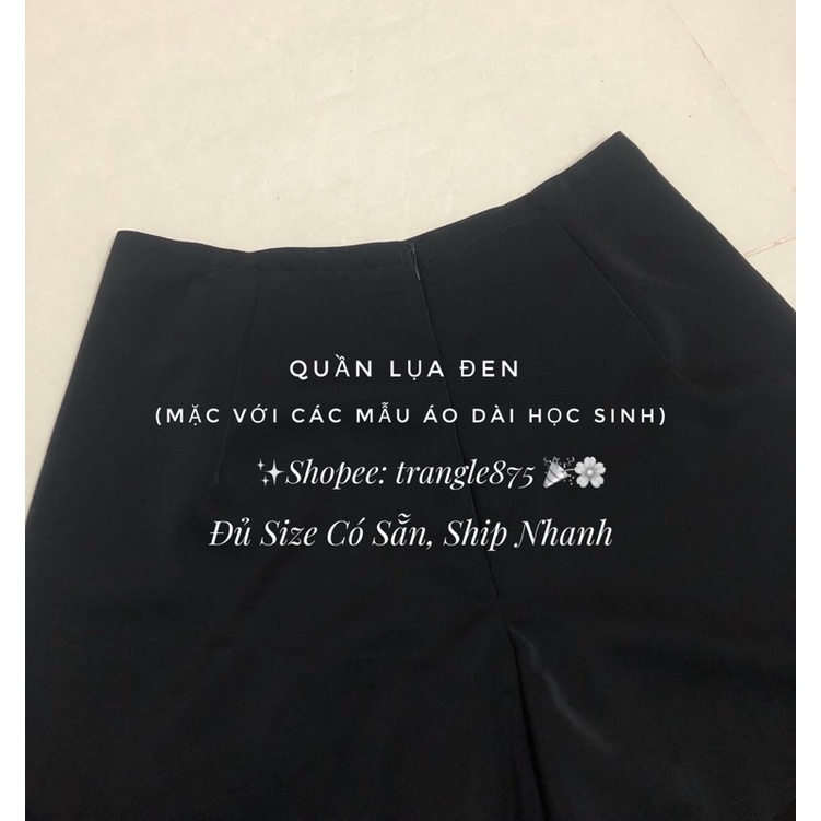 Quần Lụa Đen (Chất Lụa Mát Dày Dặn)