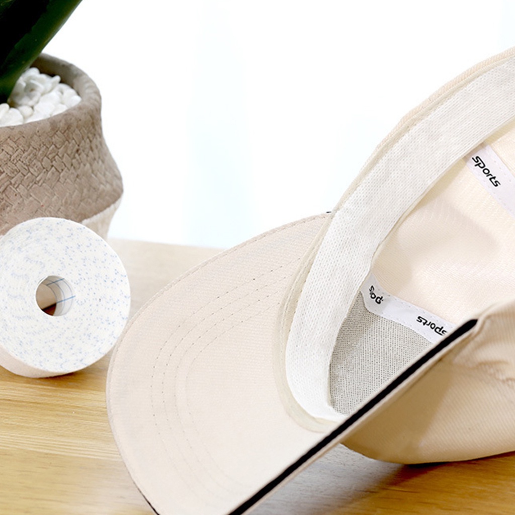 Miếng Dán Viền Cổ Áo Thun/Mũ/Mũ Bảo Vệ Chống Bụi Bẩn Bằng Vải Không Dệt Màu Trắng Tự Dính Thoải Mái Dùng Một Lần