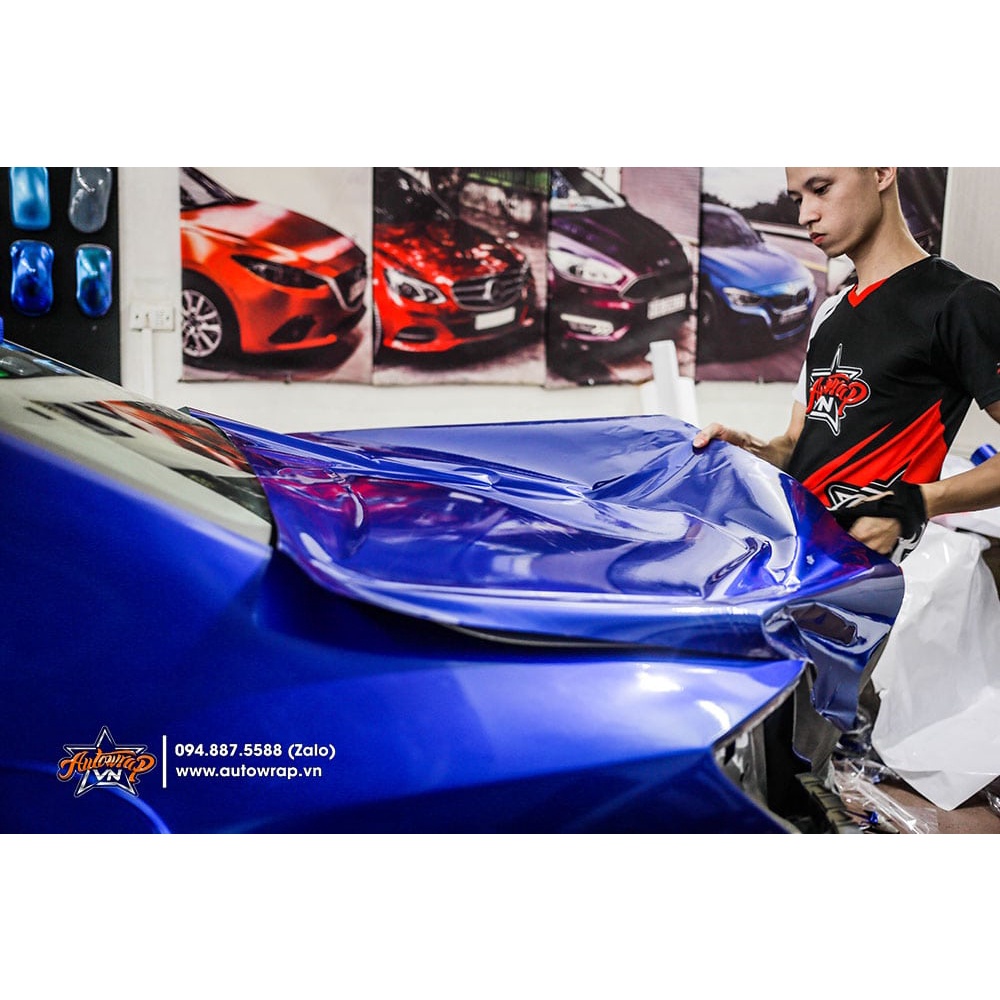 Tem họa tiết xe i10 Blue Black - Tem họa tiết ô tô Hyundai, tem dán sườn xe thể thao