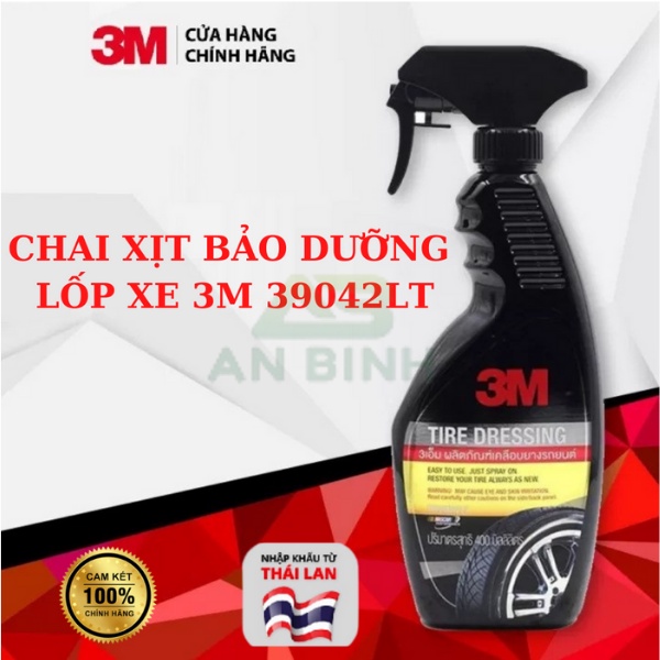 Chai Xịt Bảo Dưỡng Lốp Xe Ô Tô - Dung Dịch Đánh Bóng Lốp Xe, Bảo Dưỡng Lốp Xe 3M PN39042LT 400Ml - Hàng Chính Hãng