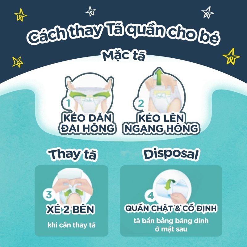 Combo 4 Bịch Tã quần ban đêm Pampers XL26/L30