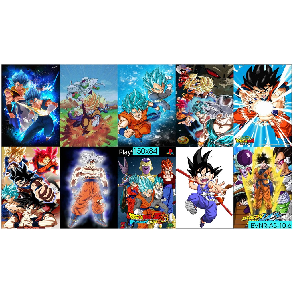 Combo Set 10 tờ Decal dán tường Bảy Viên Ngọc Rồng