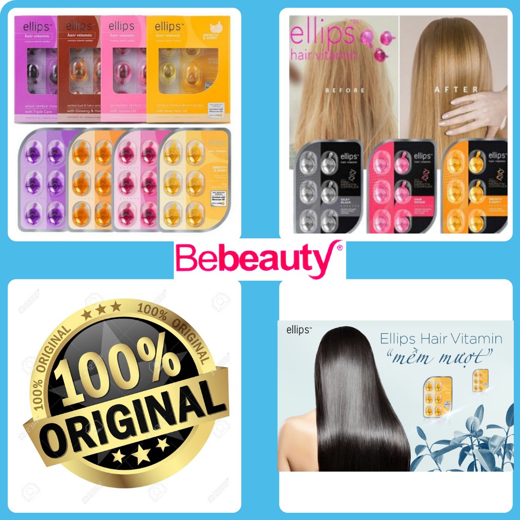 Bộ Viên Dưỡng Tóc Ellips Hair Vitamin Vỉ 6 Viên - Hộp 2 Vỉ x 6 Viên