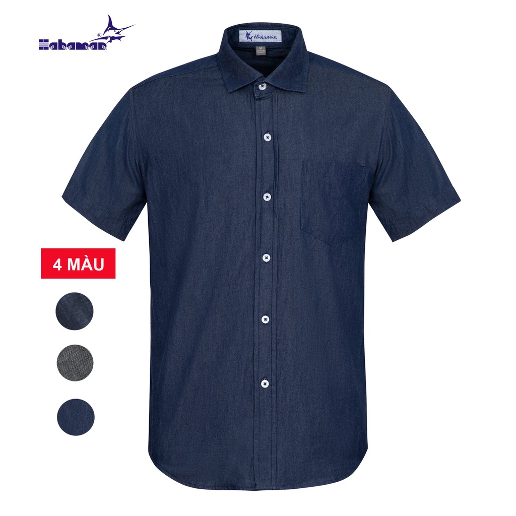 Áo sơ mi nam jean ngắn tay cao cấp pious SMJ03010