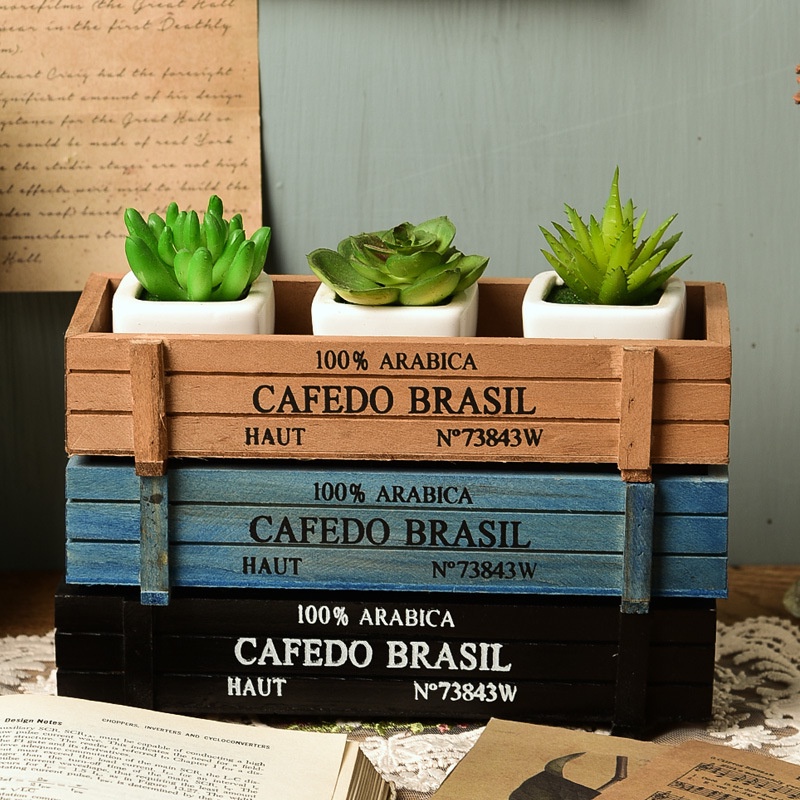 Hộp gỗ để bút, đồ dùng nhỏ, trồng cây mini