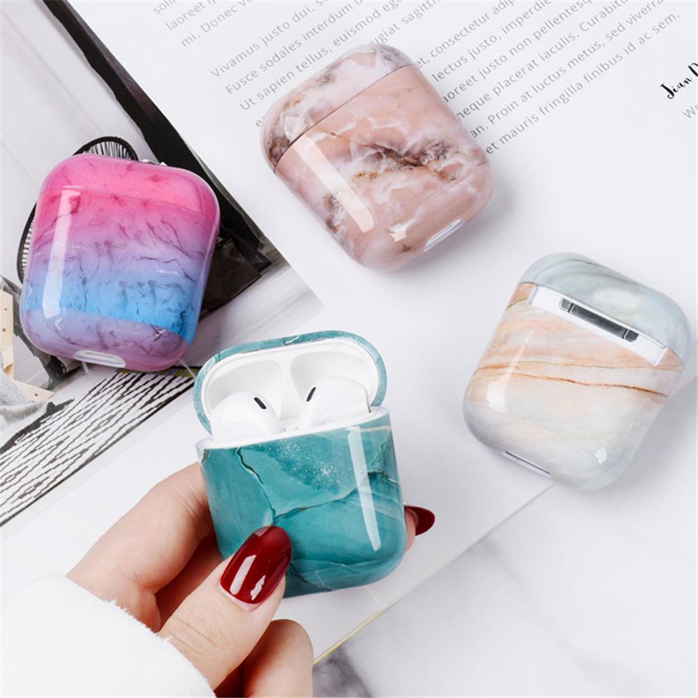 MAYSHOW Vỏ Bảo Vệ Hộp Sạc Tai Nghe Apple AirPods 1 2 Chống Sốc Vân Đá Cẩm Thạch