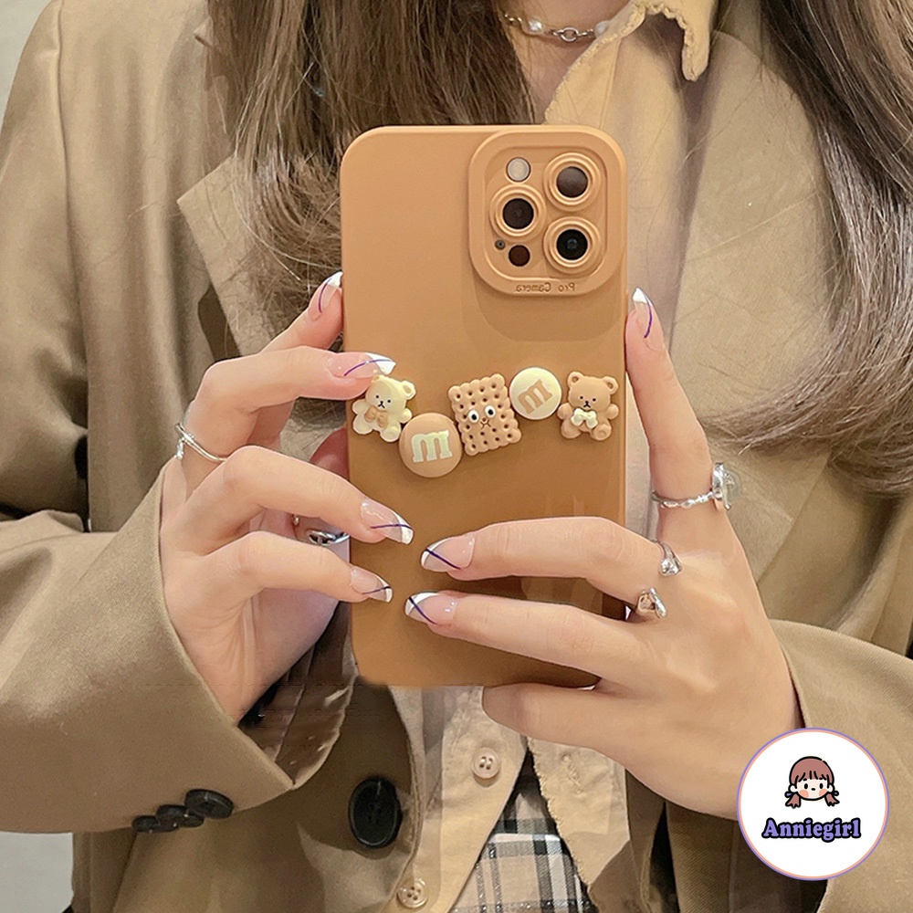 Ốp điện thoại TPU mềm chống sốc họa tiết gấu bánh quy socola 3D cho iPhone 13 12 11 pro max 7 plus | BigBuy360 - bigbuy360.vn