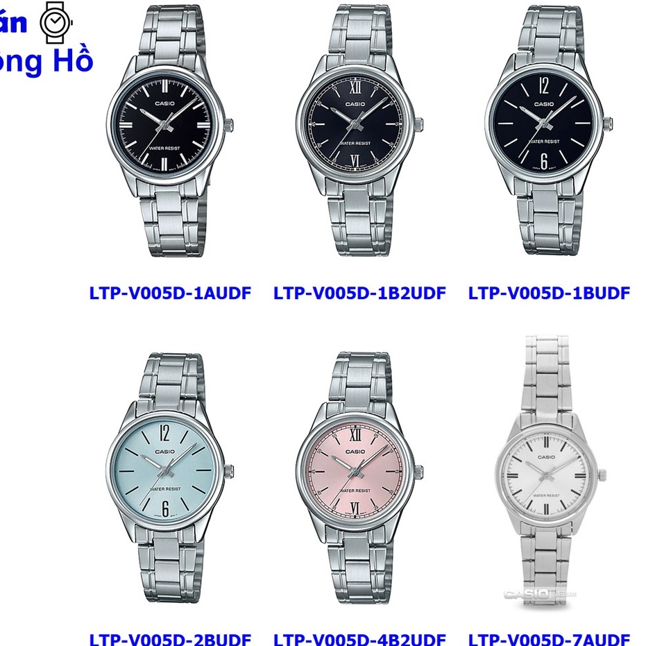 Đồng hồ nữ Casio LTP-V005D LTP-V005D-1A LTP-V005D-1B2 dây kim loại bảo hành 1 năm chính hãng