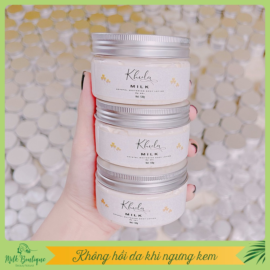 Kem dưỡng trắng da body K'HULA MILK, hộp 130gr, không bết rít, không lộ vân kem, hàng chính hãng Huyền Milk Boutique