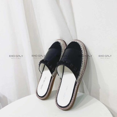 Giày sục đế cói êm chân da lỳ mềm chất đẹp