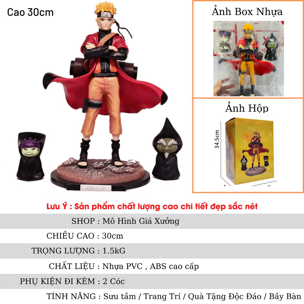 Mô hình Naruto hiền nhân cao 30cm tỉ lệ 1/6  hàng siêu to siêu chất lượng hokage làng lá jinchuriki cửu vĩ figure naruto