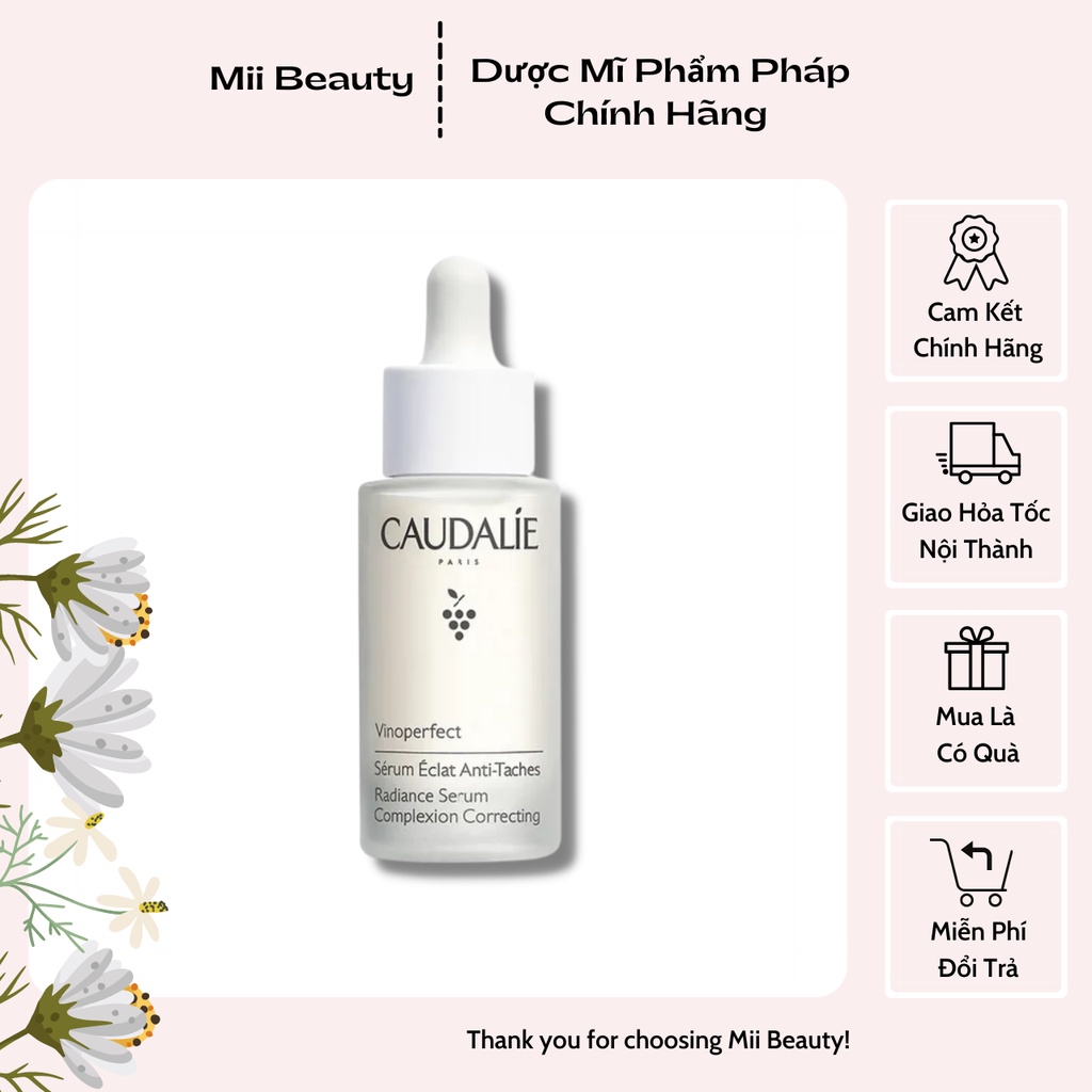 Serum Giảm Nám, Trắng Sáng Da Caudalie Vinoperfect Anti Taches 30ml Hàng Pháp Chuẩn Chính Hãng -  Mii Beauty