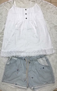 Quần short thêu hoạ tiết