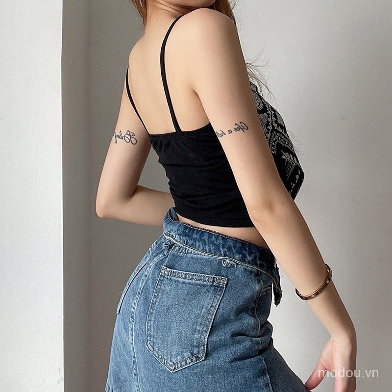 Áo Sát Nách Hoạ Tiết In Thiết Kế Hở Lưng Quyến Rũ