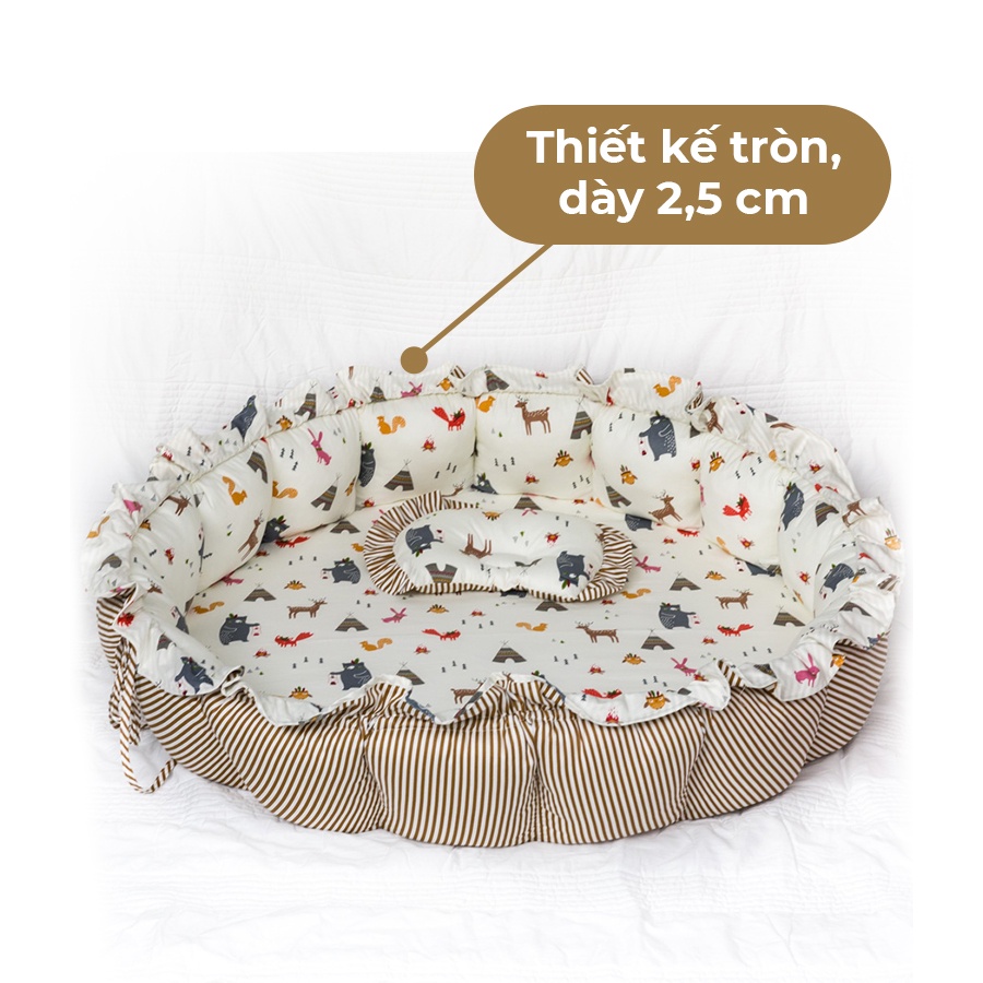 Nôi Hoa Vải Trẻ Em Khang Home Tiện Lợi Và An Toàn Cho Bé Size 75cm