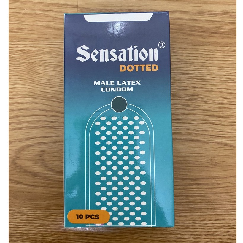 Bao cao su gân gai chất lượng cao Sensation Dotted - hộp 10 chiếc