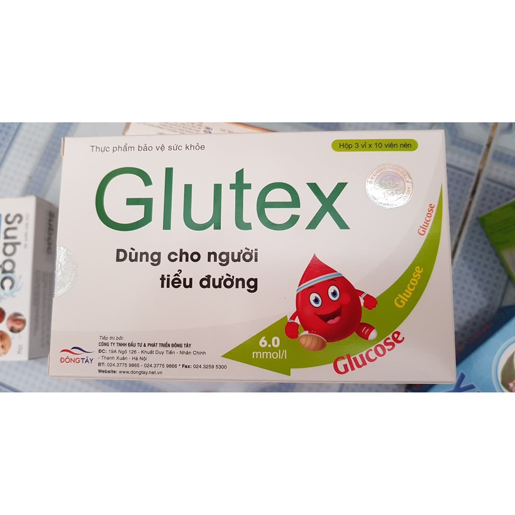 GLUTEX ( chính hãng) hỗ trợ đường huyết hộp 30 viên