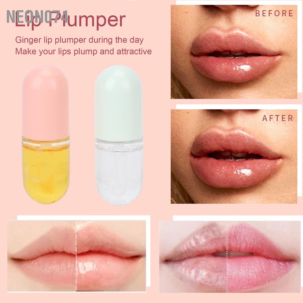 Neon074 2 cái 5.5ml Lip Plumper Enhancer Phụ nữ Ban ngày Dưỡng ẩm Môi Huyết thanh cho Du lịch Bên