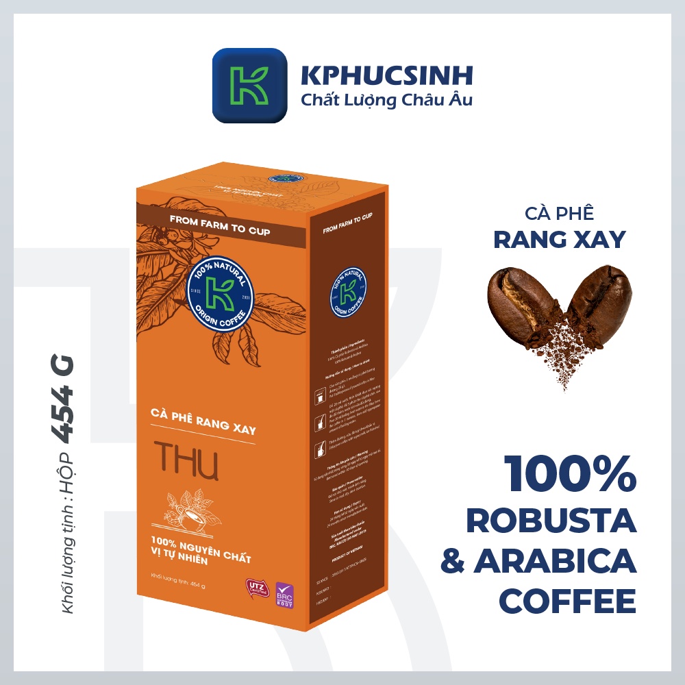 Cà phê rang xay xuất khẩu Thu 454g/hộp KPHUCSINH - Hàng Chính Hãng