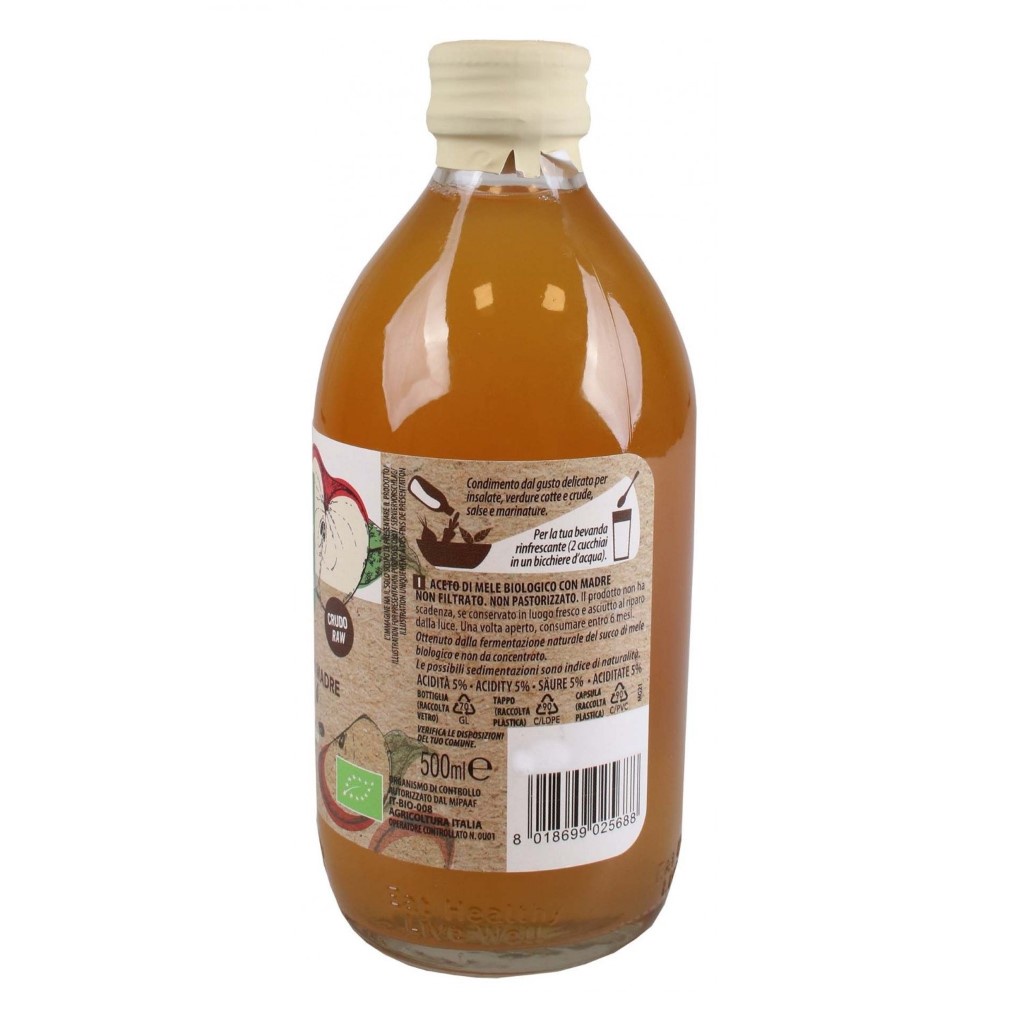 Giấm Táo Hữu Cơ Có Giấm Cái 500ml ProBios Organic Italian Apple Cider Vinegar With The Mother