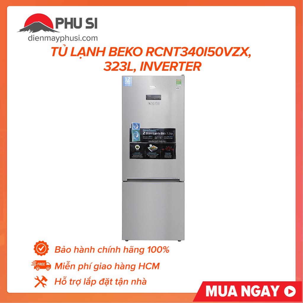 Tủ lạnh Beko RCNT375I50VZX 356L
