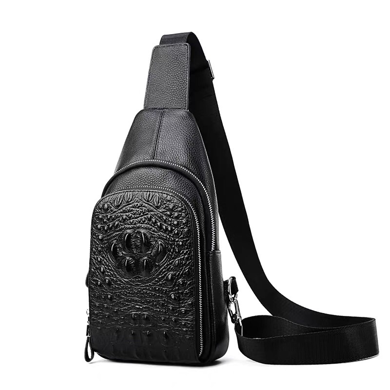 Túi đeo chéo nam da thật vân cá sấu cao cấp. | BigBuy360 - bigbuy360.vn