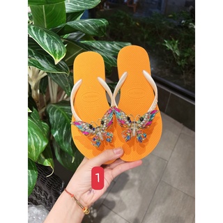 Dép xỏ ngón Havaianas trơn kèm charm sang trọng - Vy Store Havaianas