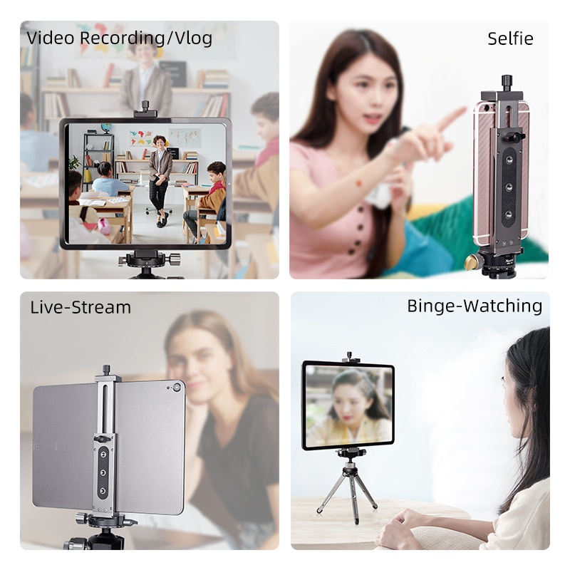 Giá Đỡ Ba Chân Bằng Hợp Kim Nhôm Thông Dụng Có Thể Điều Chỉnh Cho Điện Thoại / Máy Tính Bảng / Laptop / Ipad Pro 1