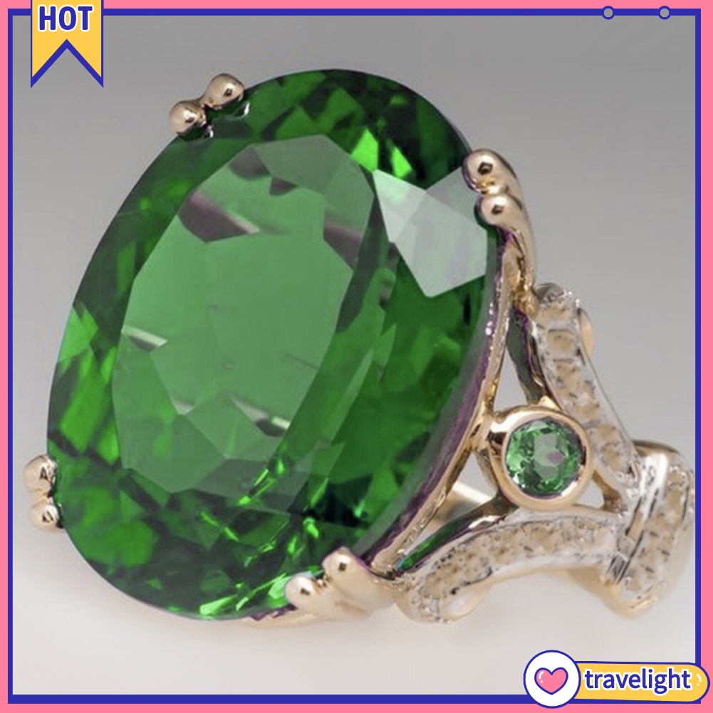 Nhẫn Đính Đá Topaz Cỡ Lớn Thời Trang Cho Nữ K1
