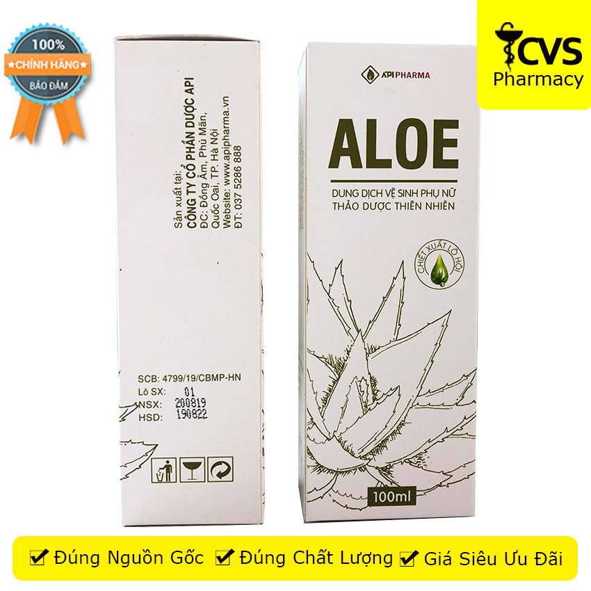 Dung Dịch Vệ Sinh Phụ Nữ ALOE - Chiết Xuất Lô Hội &amp; Các Thảo Dược Thiên Nhiên - api cvspharmacy