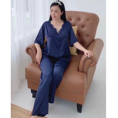 Bộ Pijama Lụa Xướt Cao Cấp Quần Dài Tay Cộc Hàng Có SizeGiảm 10K Đơn 200K