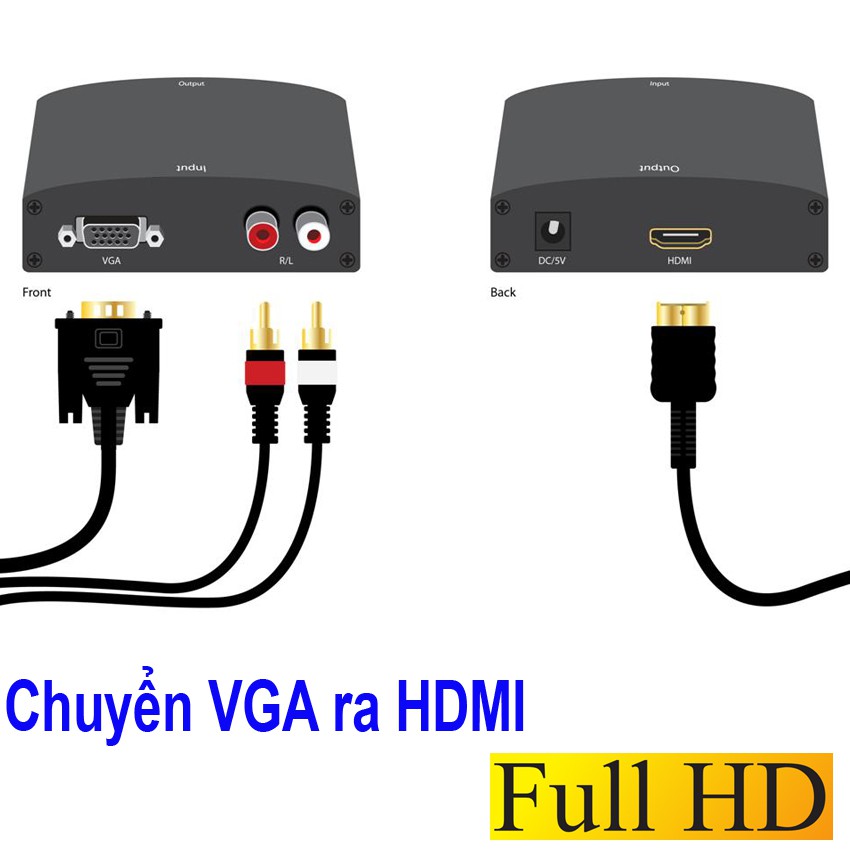 Bộ chuyển đổi VGA sang HDMI full HD ( Box VGA to HDMI) mã ZQ003 / ZQ-003