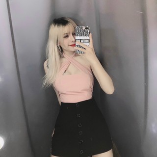 Áo kiểu xinh đan chéo dây cổ