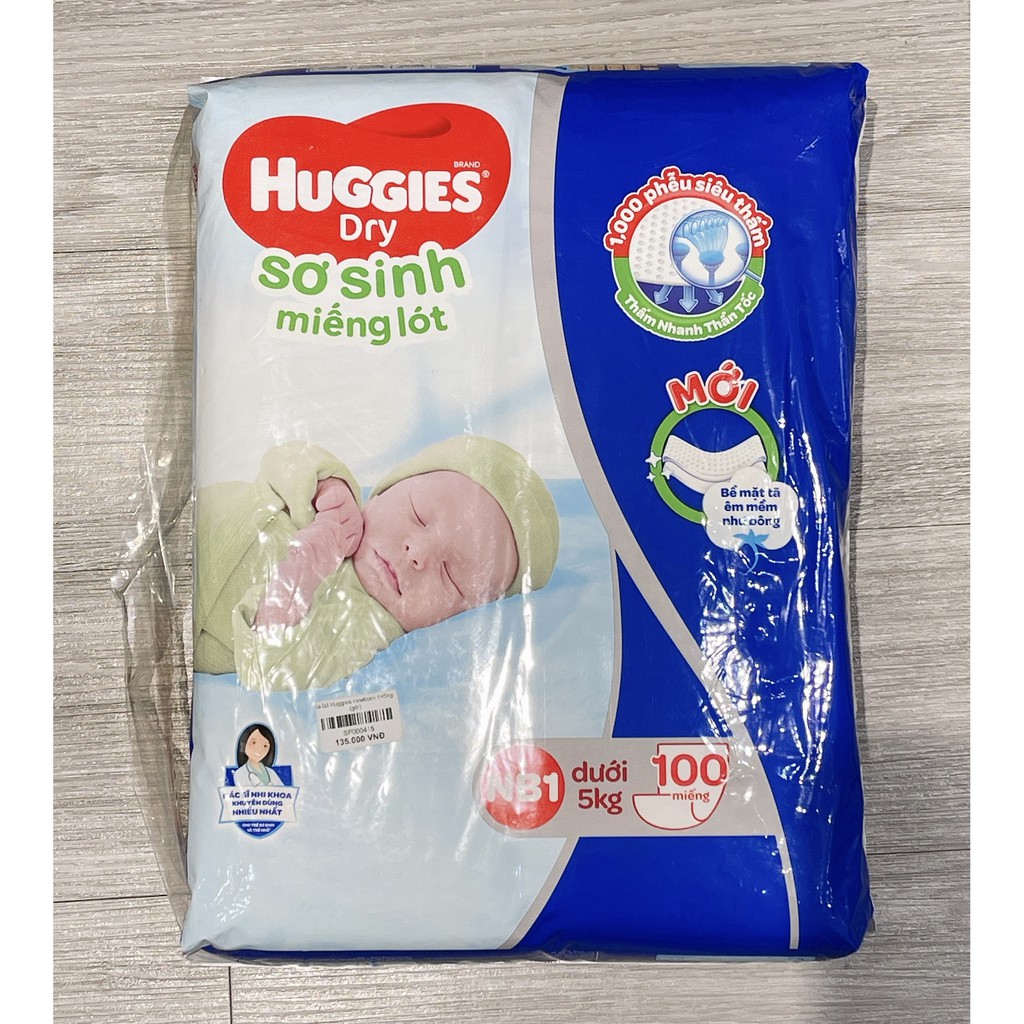 [HUGGIES] Miếng lót sơ sinh NB1 100/Tã dán NB74/S56