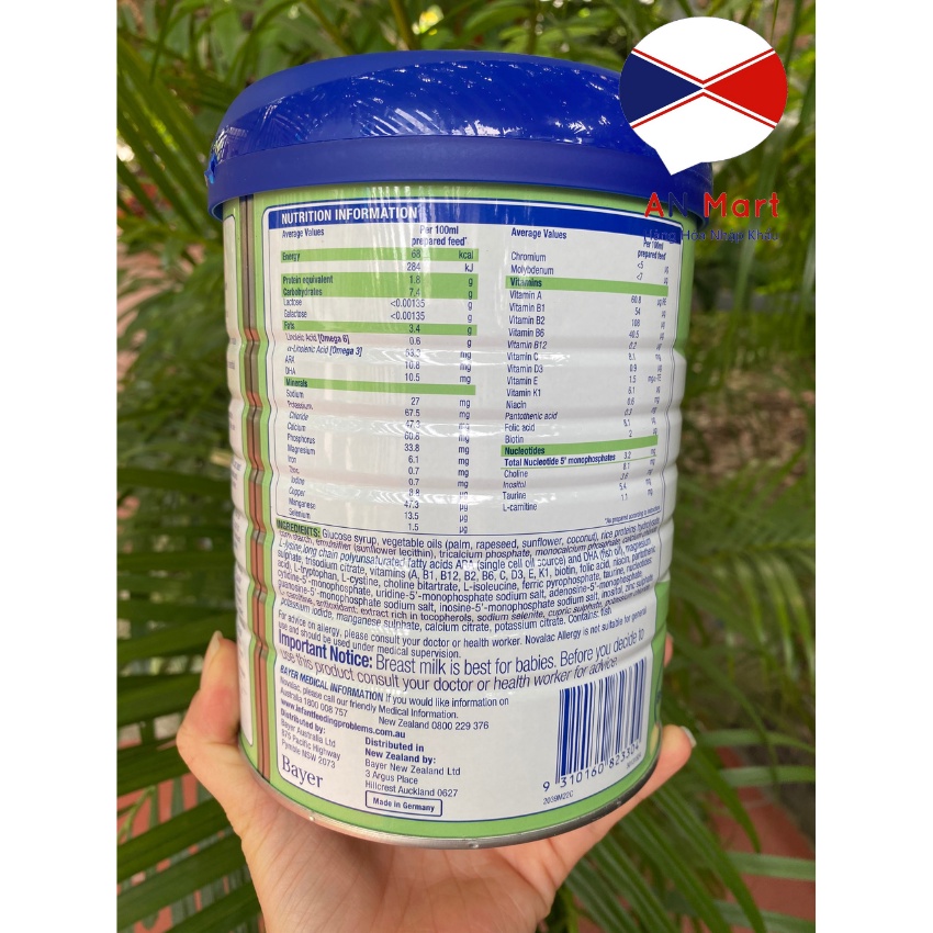 Sữa Novalac  Allergy Premium Infant Formula Nhập Khẩu Nội Địa Úc Hộp 800g Cho Trẻ Dị Ứng Đạm Sữa Bò Hàng Bay AirCargo