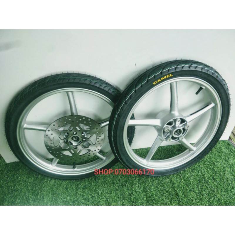 CẶP BÁNH MÂM ENKEI 1.4 1.6 GẮN XE EXCITER 150,135 VỎ CRV K RUỘT 60.70 KÈM ĐĨA TRƯỚC.