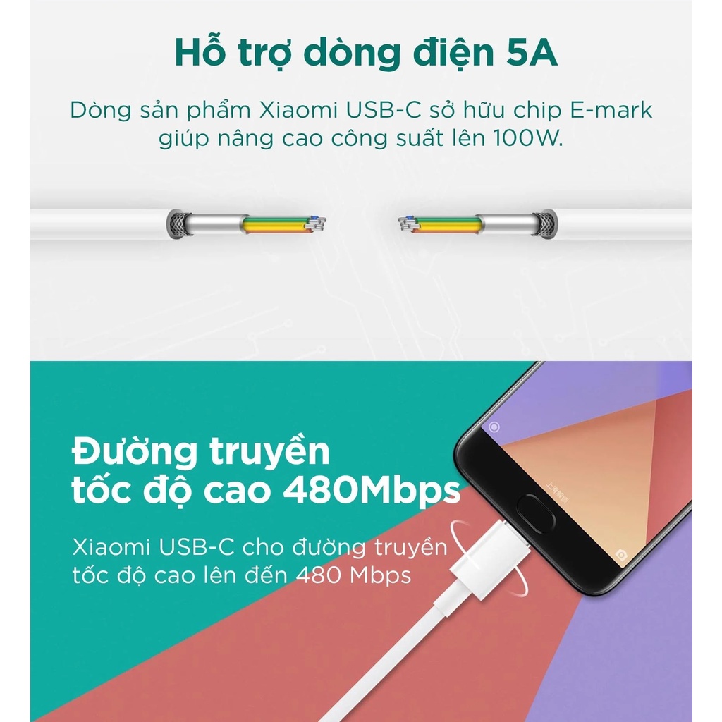 Dây sạc Zmi XM C to C USB-C to USB-C Cáp sạc AL308E 1.5m