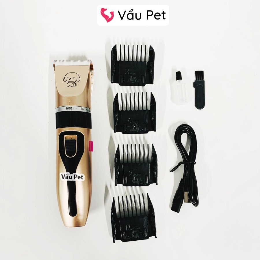 Tông Đơ Cắt Lông Chó Mèo Clipper - Tông Đơ Chó Mèo Full Bộ 8 Món Vẩu Pet Shop