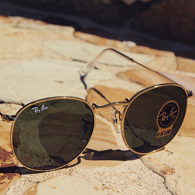Kính Mát Gọng Tròn Màu Vàng Phong Cách vintage Ray ban RB3447 001 029