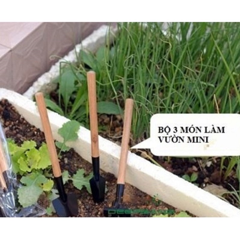 Bộ Dụng cụ làm vườn (trồng cây) mini 3 món tiện dụng dễ sử dụng